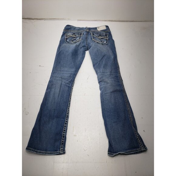 Silver Jeans Co. Aiko Flap Bootcut Jeans Womens W27xL31 Light Wash Distressed - Picture 12 of 16